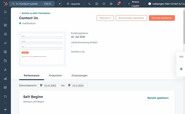 HubSpot Intelligente Formulare - Internet Agentur webpages