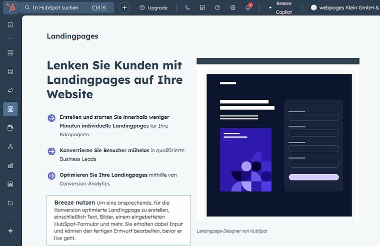 HubSpot CMS / Landingpages - Internet Agentur webpages